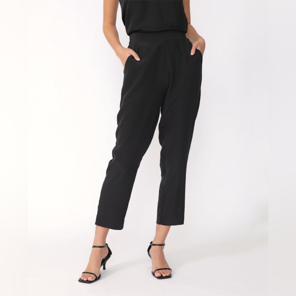 Grana Silk Signature Ankle Pant | Black